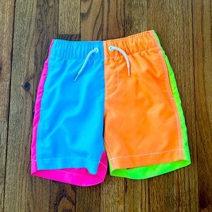 Gap neon swim trunks - size S (6-7)